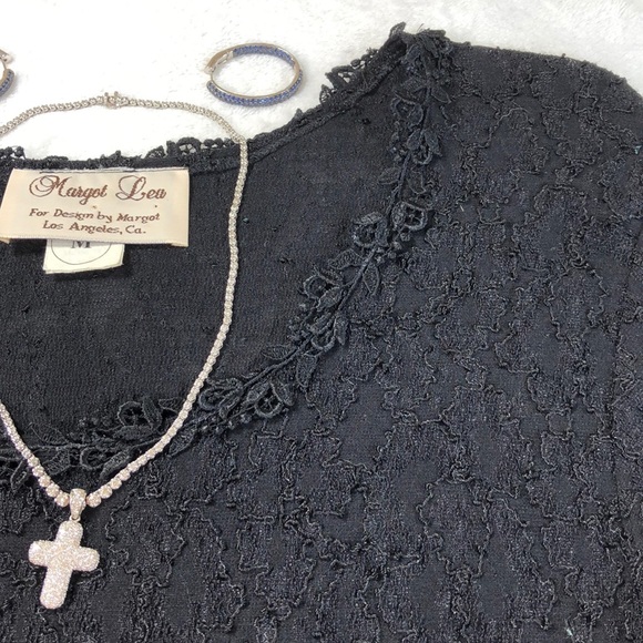 Margot Lea long sleeve black lacy midi dress - Picture 4 of 5